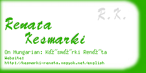 renata kesmarki business card